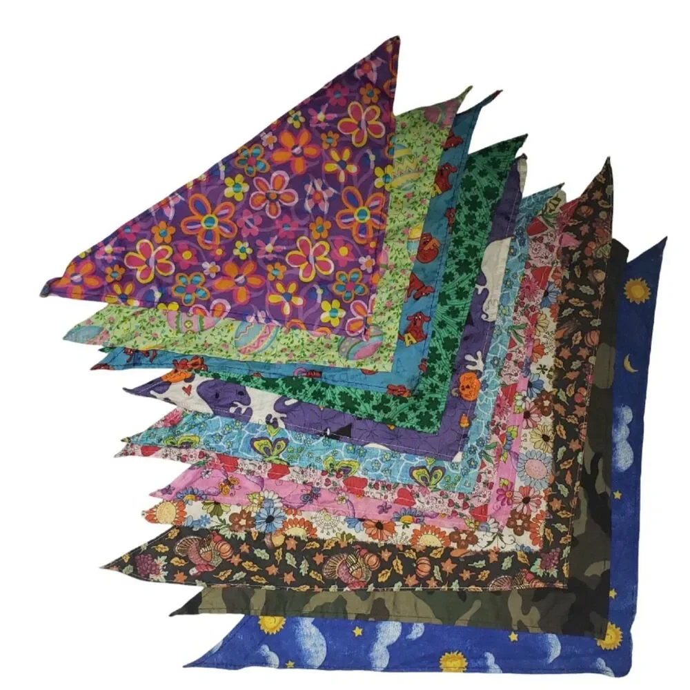 Dog Bandanas In Various Patterns And Colors For Small Dogs Lot of 12